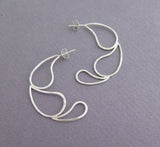 big leaves earrings, sterling silver