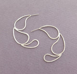 branch earrings, sterling silver open hoop earrings