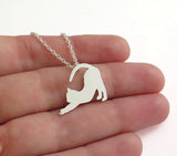 stretching cat pendant necklace