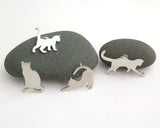 sterling silver cat pendant necklace