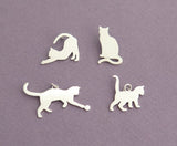 sterling silver cat necklace