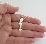 sterling silver ice skating necklace