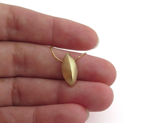 14k gold seed pod necklace