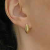 14k gold leaf stud earrings