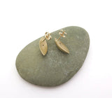 14k gold leaf earrings