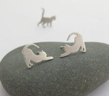 sterling silver cat earrings