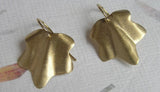 dangle 14k gold leaf earrings