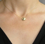 delicate 14k gold circle necklace