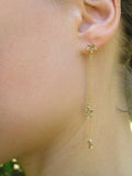 long dangle 14k gold chain earrings