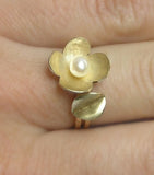 14k gold leaf ring