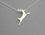 sterling silver reindeer pendant necklace