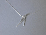 sterling silver ice skating necklace 