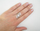 sterling silver leaf ring