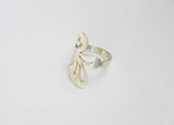 sterling silver swirling leavs ring