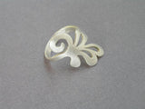 swirl leaves ring, sterling silver
