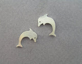 dolphin stud earrings, sterling silver