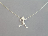 sterling silver runner pendant necklace, sport jewelry
