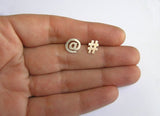 sterling silver hashtag earrings at sign earrings