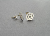 at earrings, sterling silver minimalist earrings
