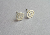 twitter earrings, sterling silver stud earrings