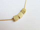 14k gold cubes necklace pendant