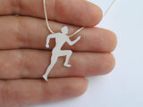 runner pendant necklace, sterling silver