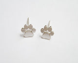 sterling silver paw print earrings