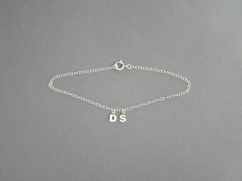 Letters Anklet Sterling Silver Ankle Bracelet Initials Bracelet