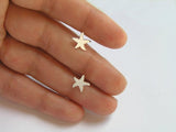 sterling silver starfish earrings, minimalistic earrings