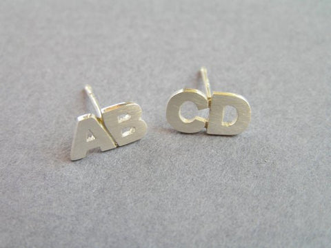 two letters earrings personalized jewelry