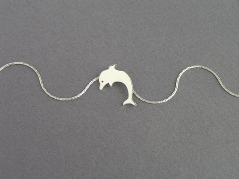 sterling silver dolphin pendant necklace