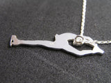 sterling silver figure skating necklace
