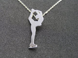 sterling silver figure skater pendant necklace