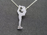 sterling silver figure skater pendant necklace