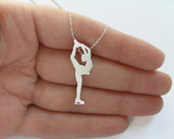 figure skater pendant necklace sterling silver