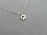 dog paw print necklace, cat paw print