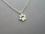sterling silver paw print necklace