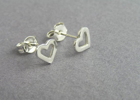 heart earrings sterling silver