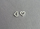 simple heart earrings sterling silver minimalist jewelry