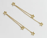 long dangle 14k gold earrings