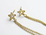 dangle 14k gold chain earrings