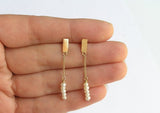 14k gold pearls earrings