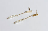 14k gold dangle chain earrings