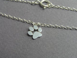 paw print anklet, sterling silver