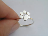 paw print ring, cat lover gift