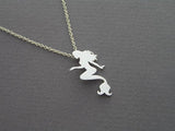 sterling silver mermaid pendant necklace, gift for her