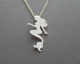 sterling silver mermaid pendant necklace