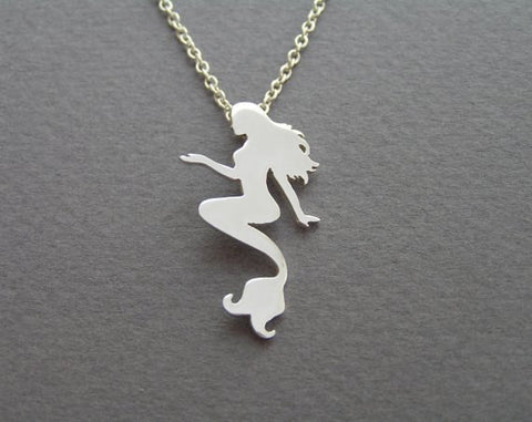 sterling silver mermaid pendant necklace
