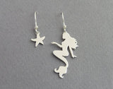 mermaid earrings, starfish earrings
