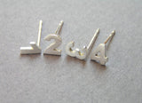 number stud earrings personalized gift